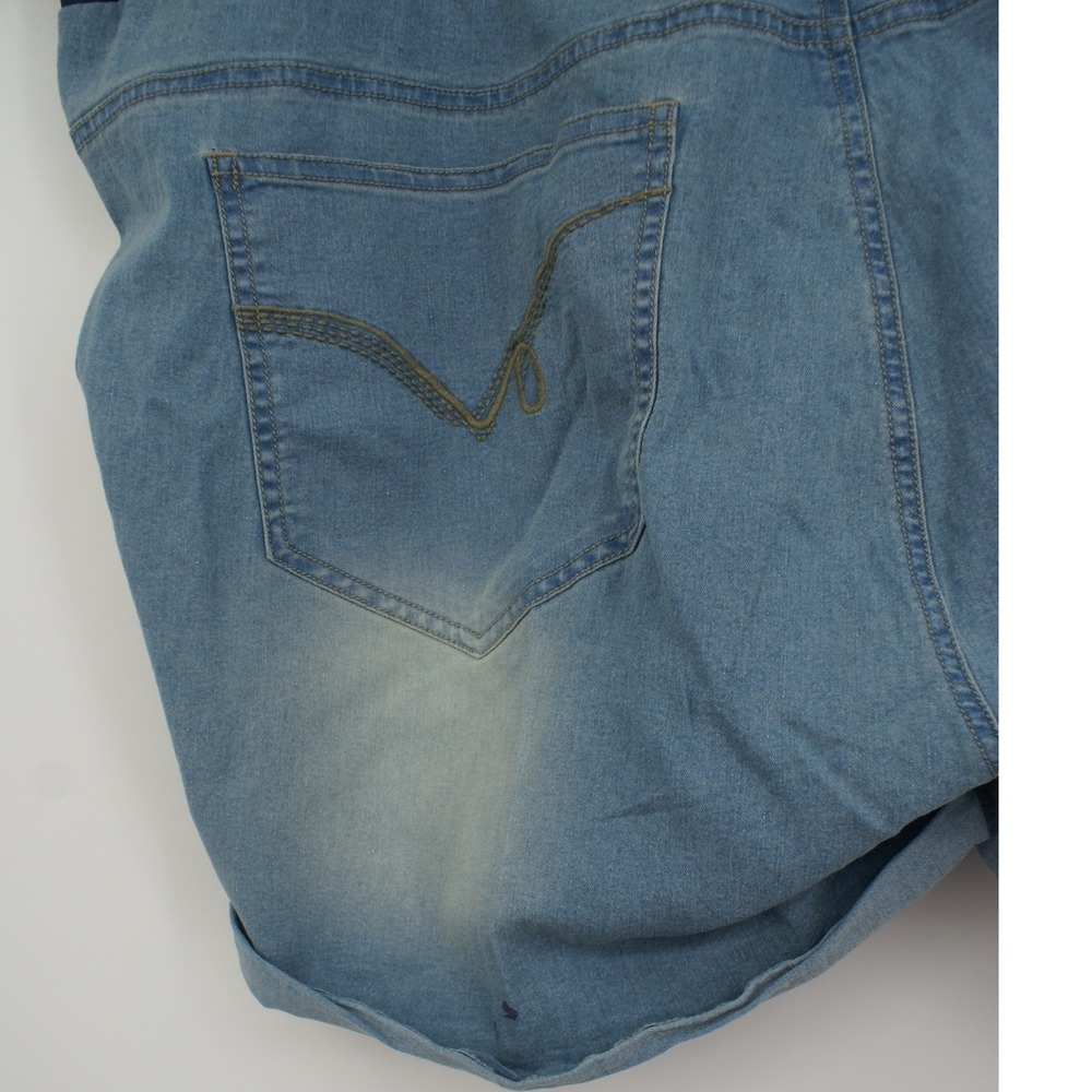 Sass & Sassy Maternity Denim Shorts Light Wash Blue Belly Panel Plus Size 3X NWT - Picture 9 of 13